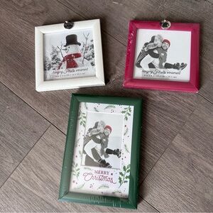 Festive Picture Frame Set - White, Red, Green